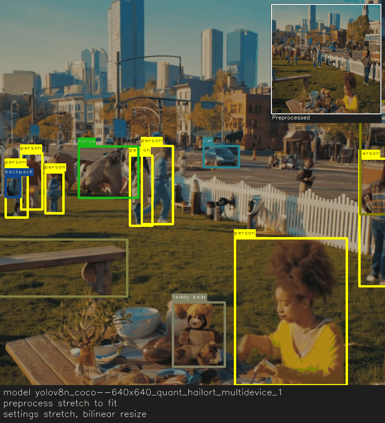 Overlay and preview showing stretched preprocessing that removes padding bars.