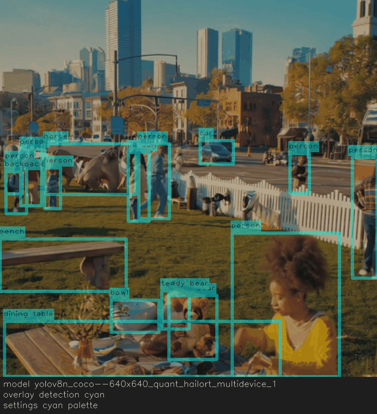 Detection overlay recolored to a cyan palette with translucent fills.